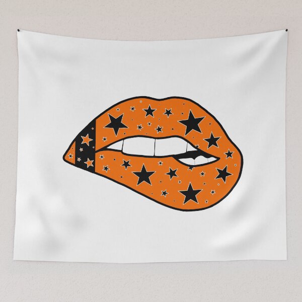 Item preview, orange and black star lips designed and sold by livi-maree.