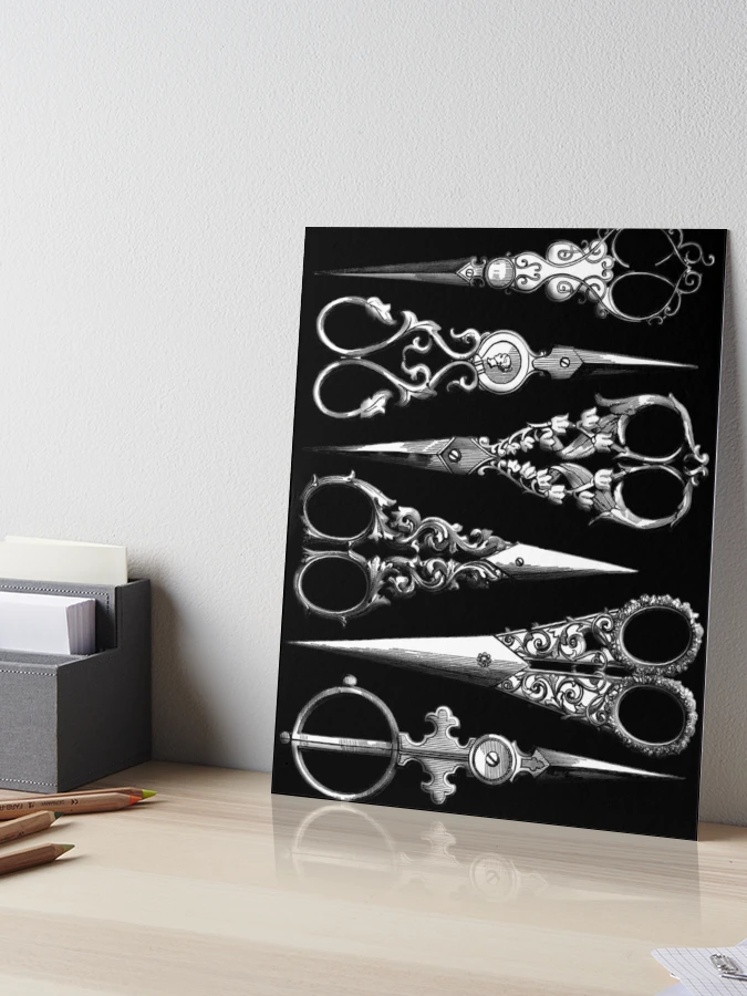 antique sewing scissors  Art Board Print for Sale by