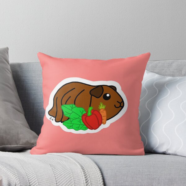 Item preview, Guinea Pig with Long Brown Hair standing by Vegetables designed and sold by EditsByEmma.