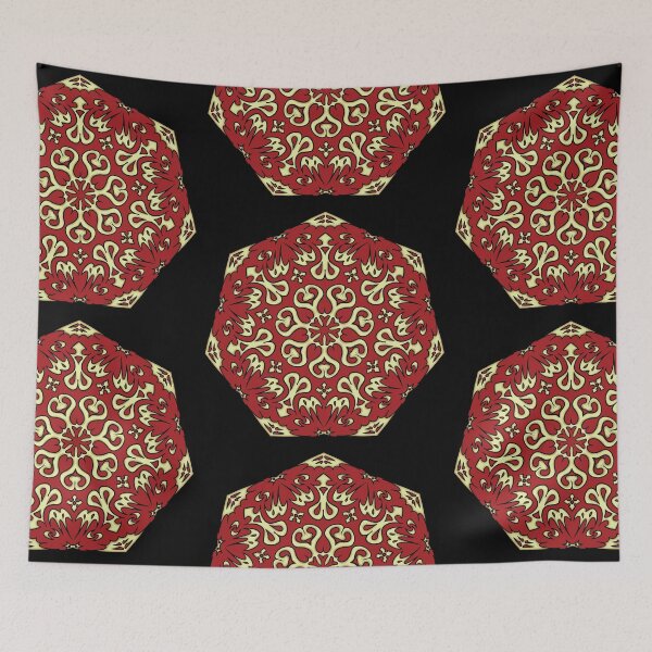 Item preview, 7 Sided Spikey Shaped Mandala Red with Gold Trim designed and sold by SirCrim.