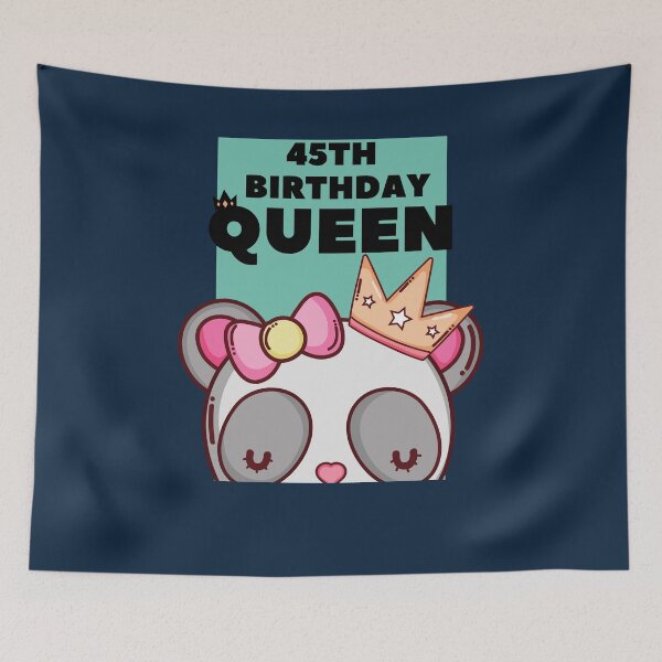 Item preview, 45th birthday queen cute panda, 45 years old birthday for woman, wife, sister and daughter gifts who born in 1975 ideas designed and sold by mustafatolba16.