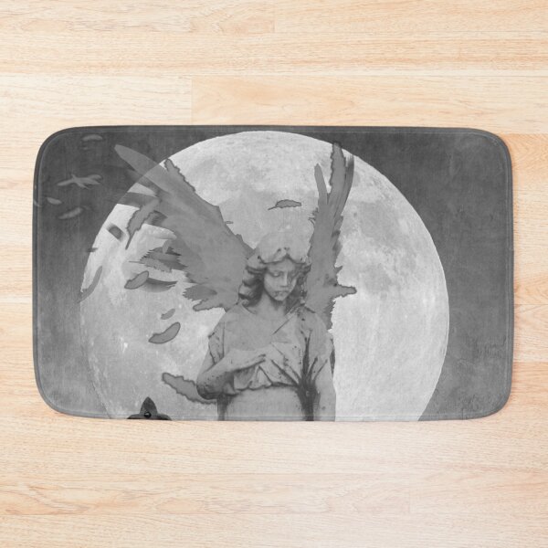 Item preview, Angel Lady Woman Cross Moon Devotion Black White Gothic Art A625 designed and sold by byNicol.