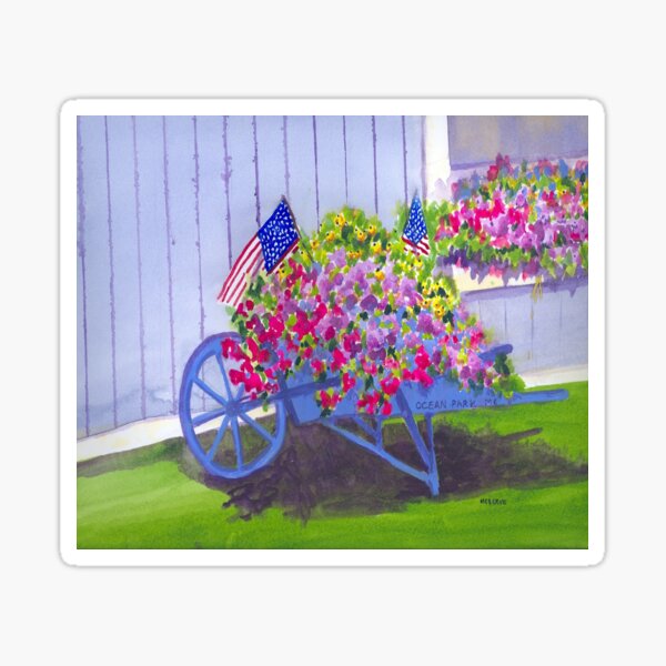 Artikel-Vorschau von Wheelbarrel im Marktplatz, Ocean Park Maine, designt und verkauft von Roseann Meserve.