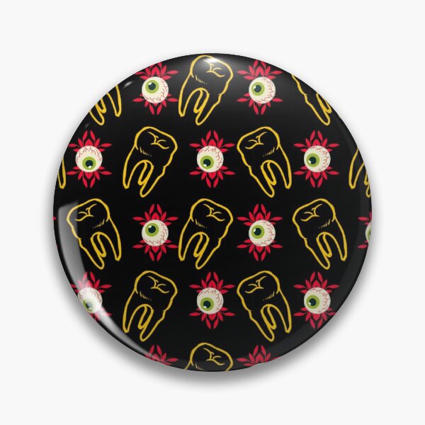 Item preview, Teeth and Eyeballs Repeat Novelty Pattern Tooth Eyes Human Anatomy Body Parts Digital Art designed and sold by GRAPHICxBOMB.