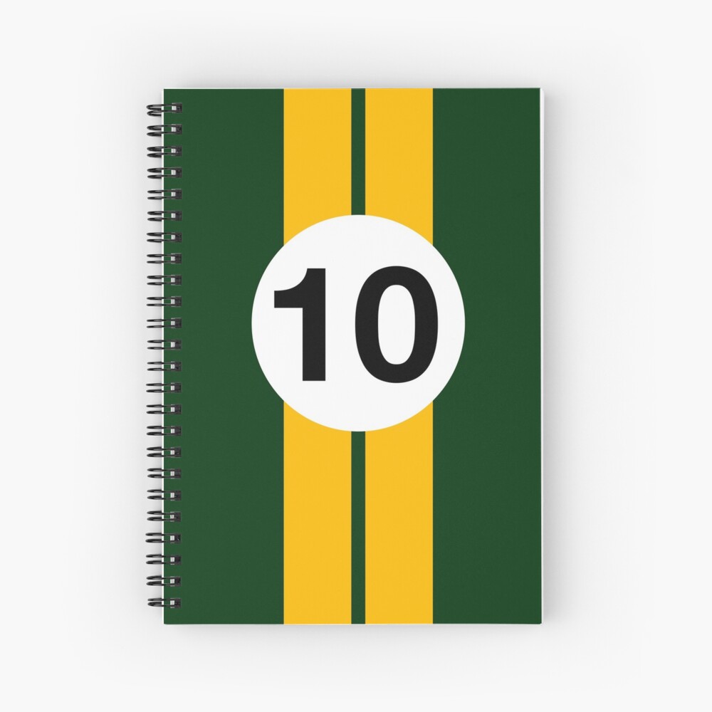 British Racing green and yellow racing stripes