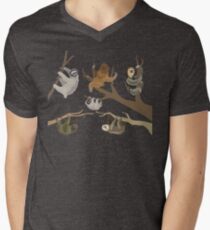 Camiseta de cuello en V Conoce a tus perezosos