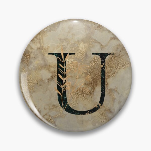 Item preview, Metallic Gold Floral & Marble Monogram U designed and sold by MysticMagpie.