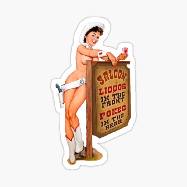 Vintage Saloon pin up Sticker
