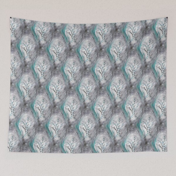 Item preview, Tree Branches Impressionist Teal Gray designed and sold by 13Moons.
