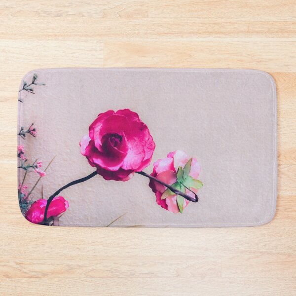 Item preview, closeup blooming pink flowers with white wall background designed and sold by Mrvell.