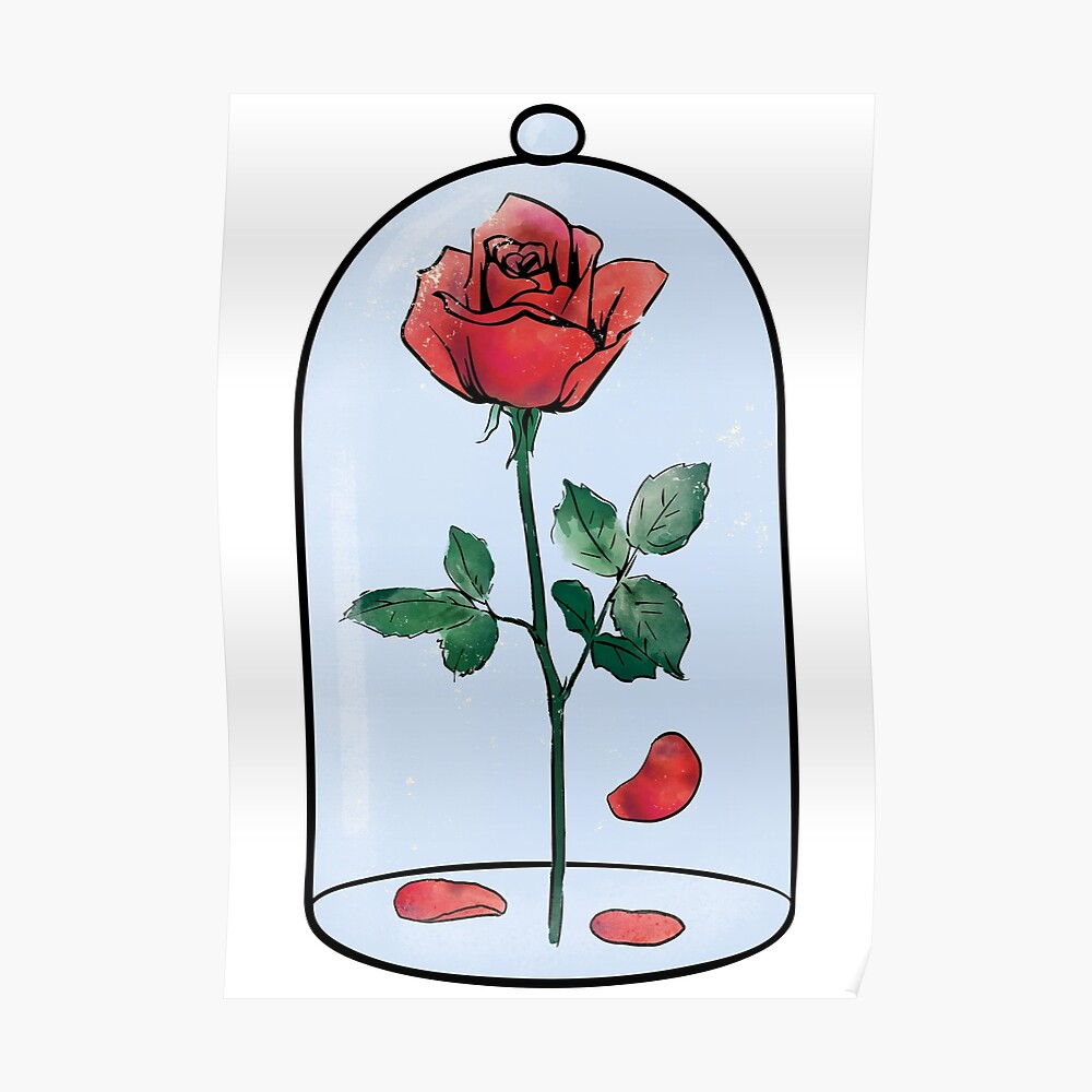 Enchanted Rose In A Jar Greeting Card By Kalepanic Redbubble