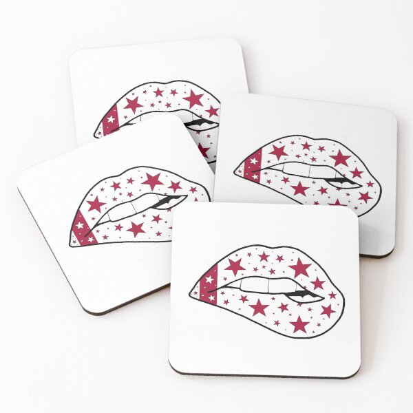 Item preview, white and red star lips designed and sold by livi-maree.