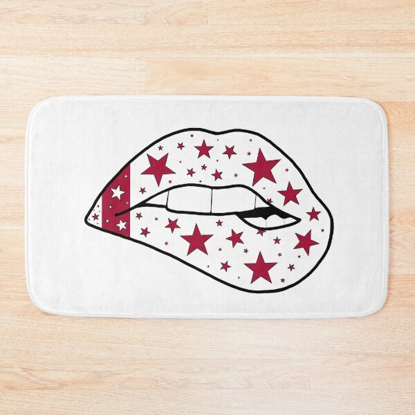 Item preview, white and red star lips designed and sold by livi-maree.