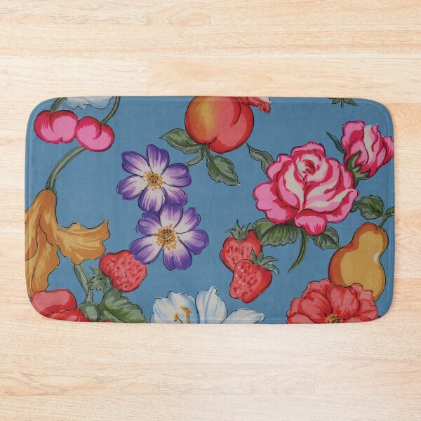 Item preview, Fruit and Flowers on a Blue Ground designed and sold by Leslie Rogers Todder.