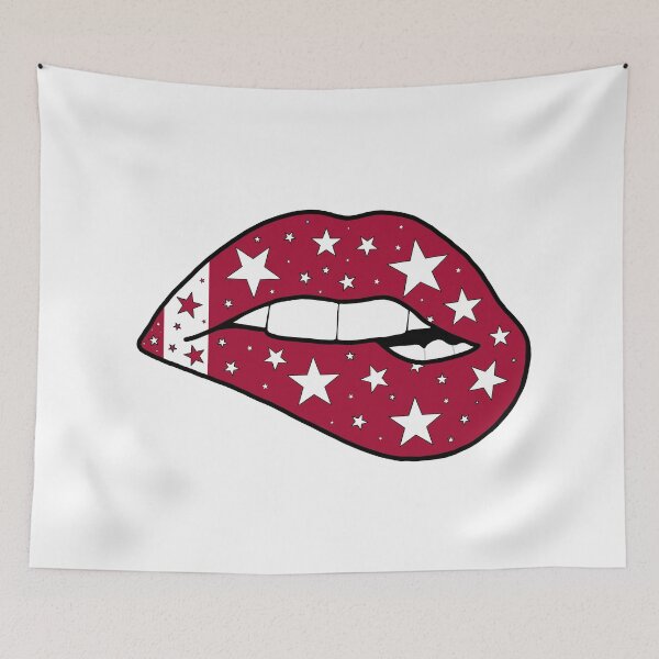Item preview, red and white star lips designed and sold by livi-maree.