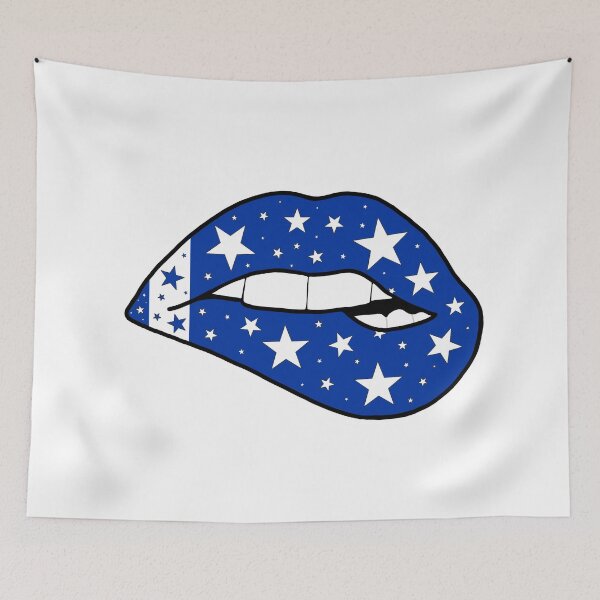 Item preview, blue and white star lips designed and sold by livi-maree.