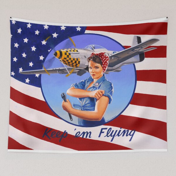 Item preview, Keep Em' Flying - American Beauties Pin-up art by Greg Hildebrandt designed and sold by spiderwebart.