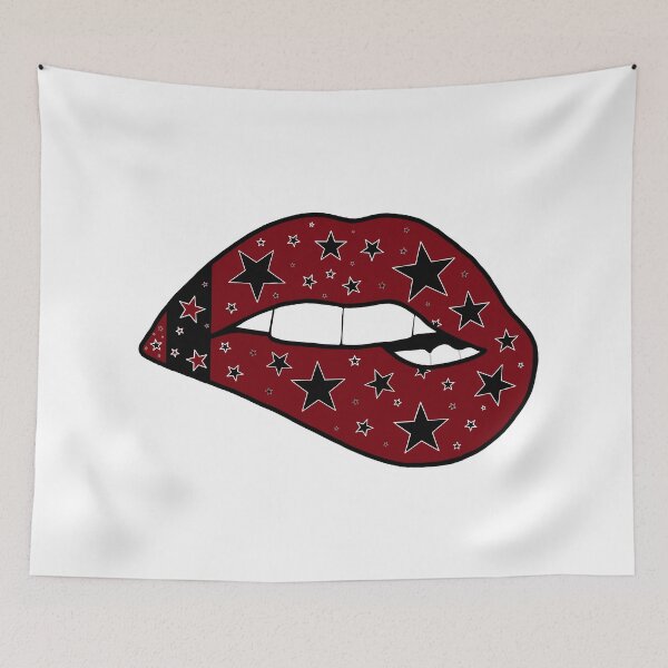 Item preview, crimson and black star lips designed and sold by livi-maree.