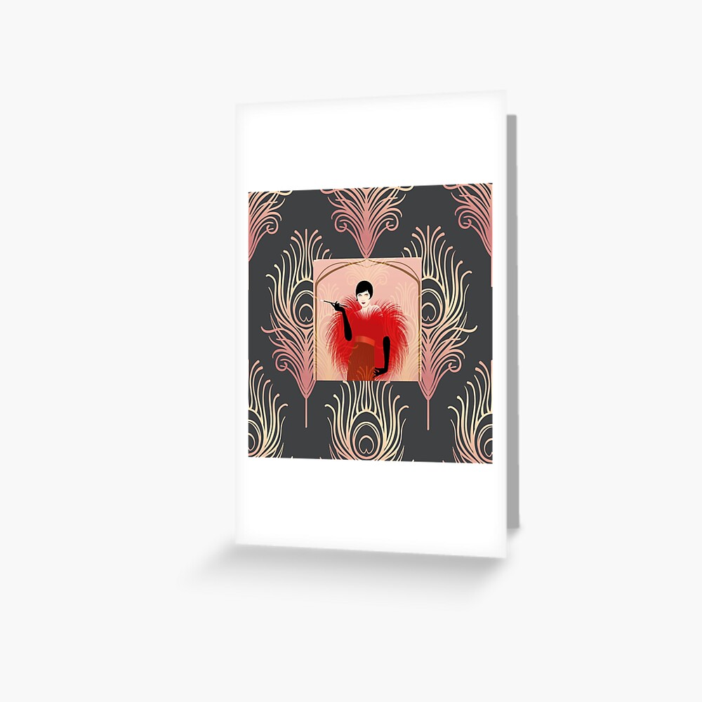 The Shady Lady in Red Greeting Card