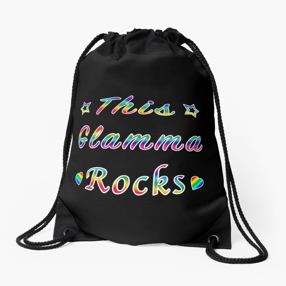 This Glamma Rocks Matriarch Hottie Funny Gift. Drawstring Bag