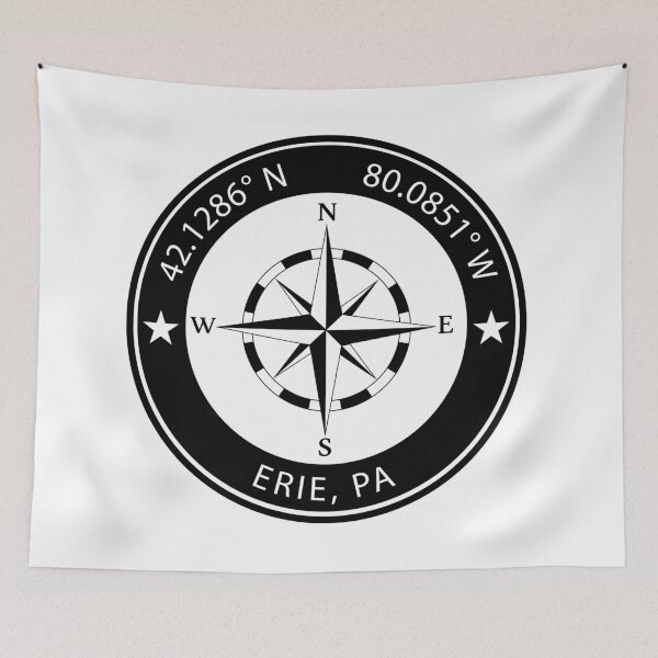 Item preview, Erie, Pennsylvania Geographical Coordinates designed and sold by TeeOhGraphics.