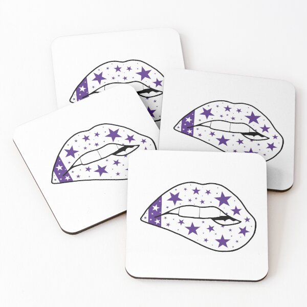 Item preview, white and purple star lips designed and sold by livi-maree.