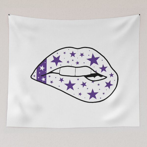 Item preview, white and purple star lips designed and sold by livi-maree.