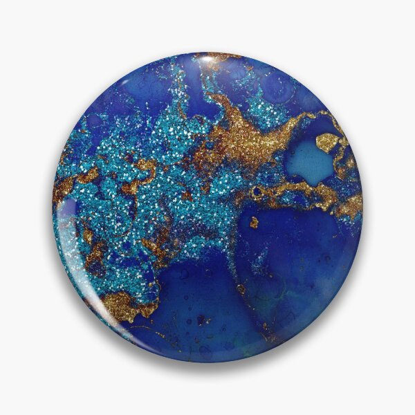 Item preview, Gold Indigo Blue Faux Malachite Marble designed and sold by MysticMarble.