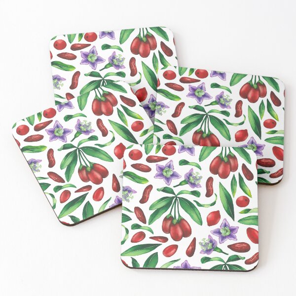 Item preview, Collection of watercolor goji flowers, leaves and berries. Hand painted botanical design isolated on white background designed and sold by Ekaterina Glazkova.