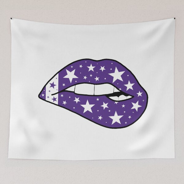 Item preview, purple and white star lips designed and sold by livi-maree.