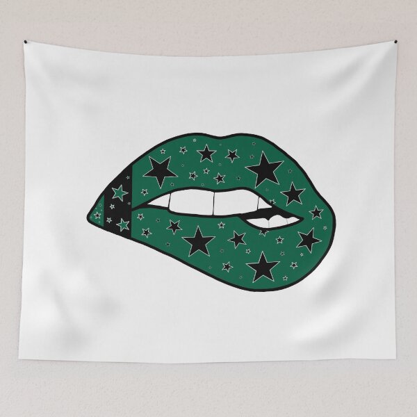 Item preview, green and black star lips designed and sold by livi-maree.