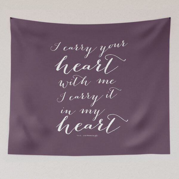 Item preview, I Carry Your Heart with Me, I Carry It in my Heart EE Cummings Quote in eggplant purple designed and sold by Kristen Glanzmann.
