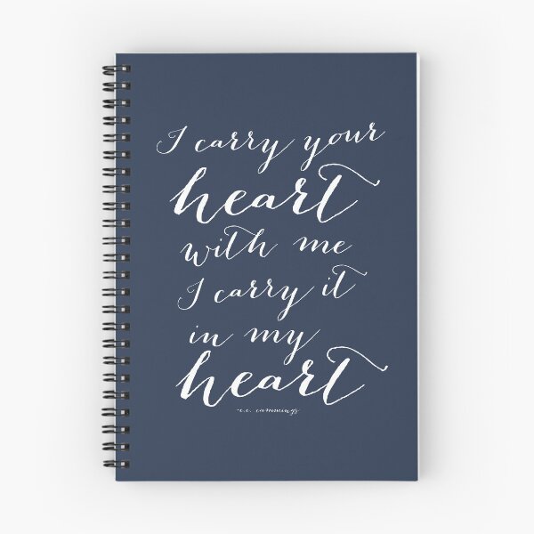 Item preview, I Carry Your Heart with Me, I Carry It in my Heart EE Cummings Quote in navy blue designed and sold by Kristen Glanzmann.