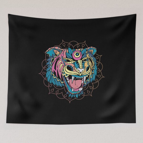 Item preview, HUICHOL TIGER T-SHIRT TEE GIFT PRESENT designed and sold by Timcito.
