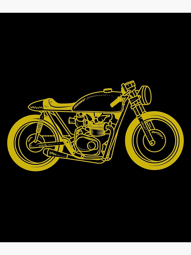 Vintage Cafe Racer Motorcycle Poster By Throwback Clot Redbubble 1317