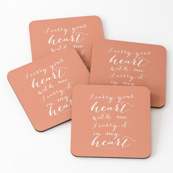 Item preview, I Carry Your Heart with Me, I Carry It in my Heart EE Cummings Quote in peach designed and sold by Kristen Glanzmann.