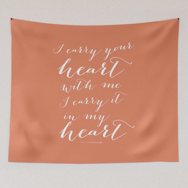 Item preview, I Carry Your Heart with Me, I Carry It in my Heart EE Cummings Quote in peach designed and sold by Kristen Glanzmann.