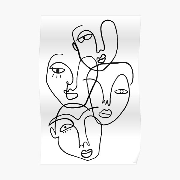 Abstract Faces Poster