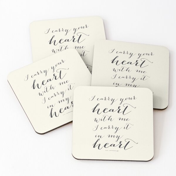 Item preview, I Carry Your Heart with Me, I Carry It in my Heart EE Cummings Quote in eggshell white designed and sold by Kristen Glanzmann.