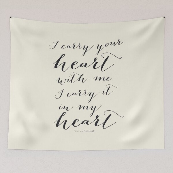 Item preview, I Carry Your Heart with Me, I Carry It in my Heart EE Cummings Quote in eggshell white designed and sold by Kristen Glanzmann.