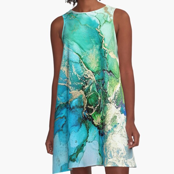 Liquid blue A-Linien Kleid