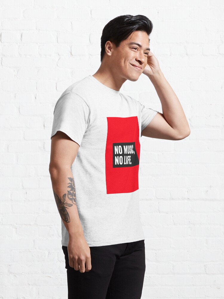 Alternate view of CoffeeCupLife: No Music, No Life. Classic T-Shirt