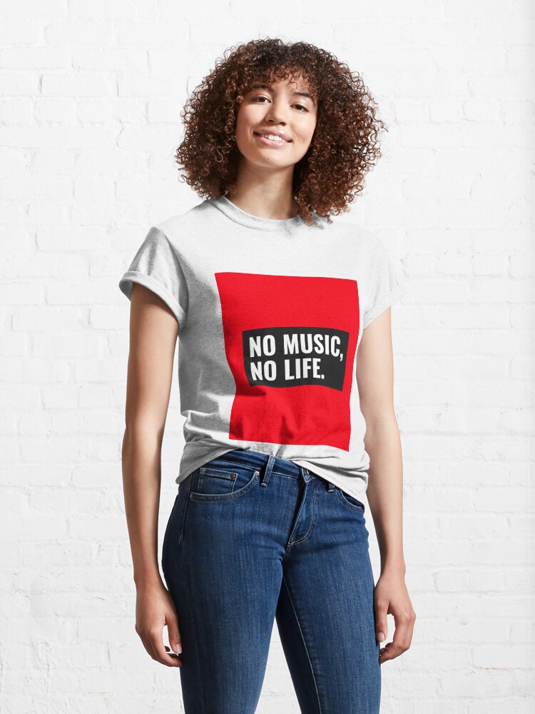 Alternate view of CoffeeCupLife: No Music, No Life. Classic T-Shirt