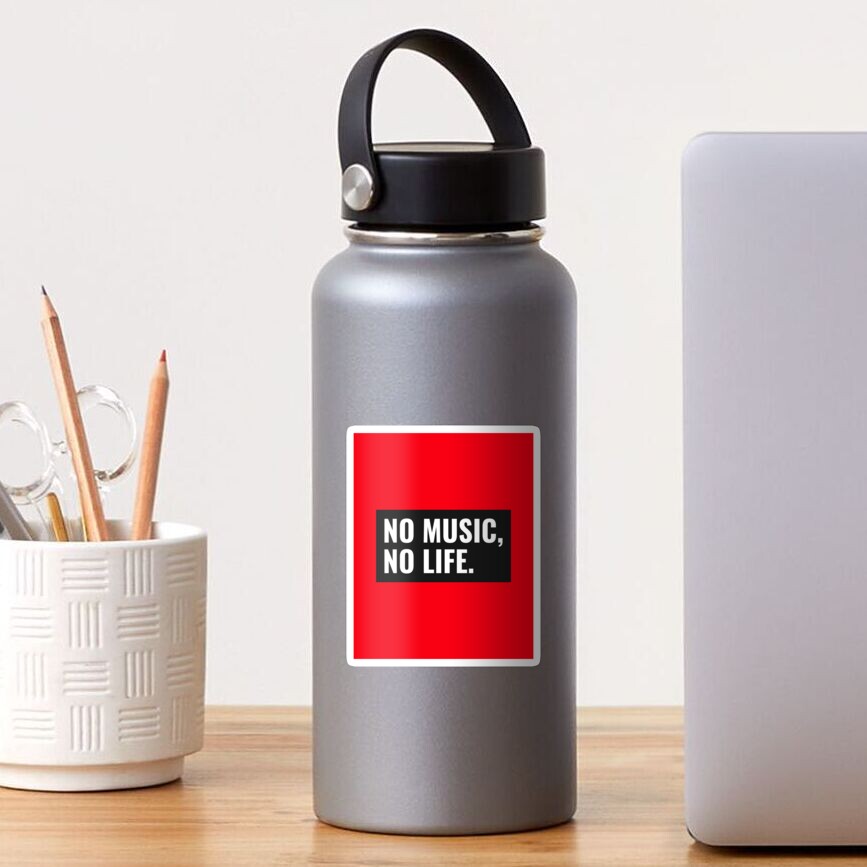 CoffeeCupLife: No Music, No Life. Sticker