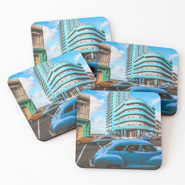 Item preview, Vintage car in Havana Cuba in front of  BelleVue Deauville Hotel designed and sold by michieldros.