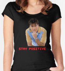 STAY POSITIVE Women's Fitted Scoop T-Shirt