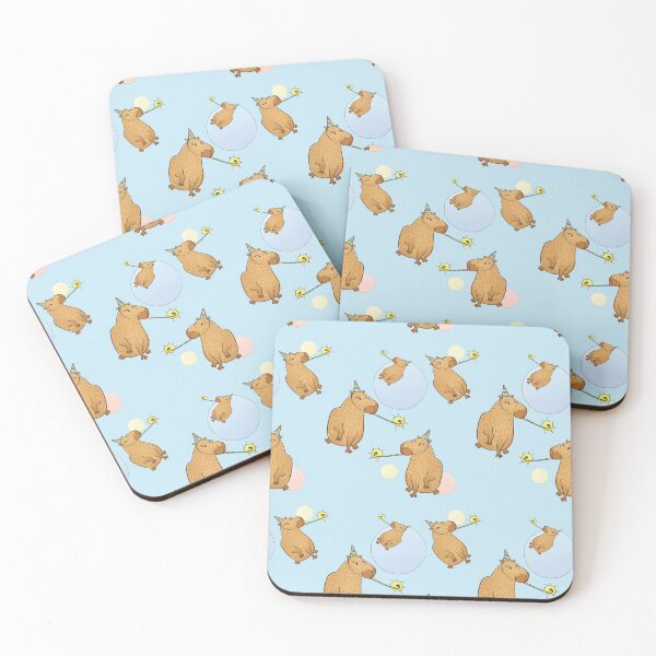 Item preview, Capybara Party Pattern Baby Blue designed and sold by supermara.