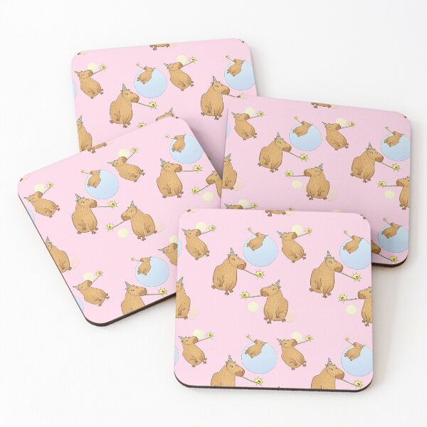 Item preview, Capybara Party Pattern Baby Pink designed and sold by supermara.