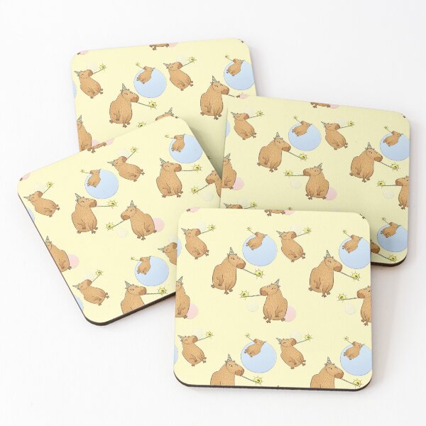 Item preview, Capybara Party Pattern Yellow designed and sold by supermara.