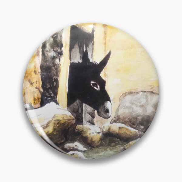 Item preview, At the Window - Donkey Portrait Watercolor Artwork  designed and sold by BluedarkArt.
